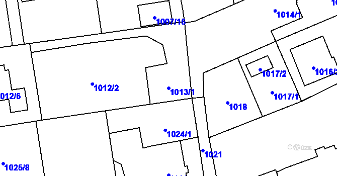 Parcela st. 1013/1 v KÚ Hrabová, Katastrální mapa