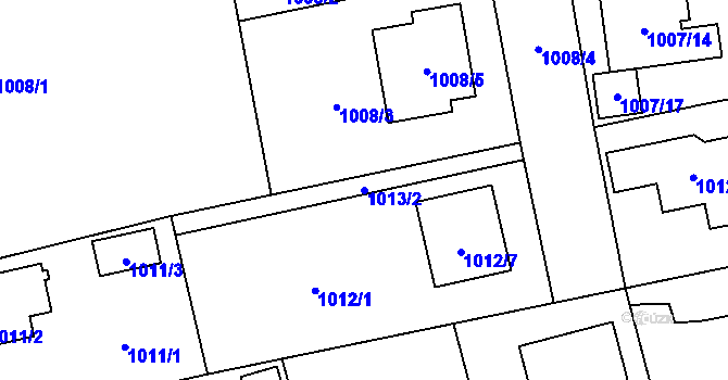 Parcela st. 1013/2 v KÚ Hrabová, Katastrální mapa