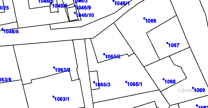 Parcela st. 1065/2 v KÚ Hrabová, Katastrální mapa