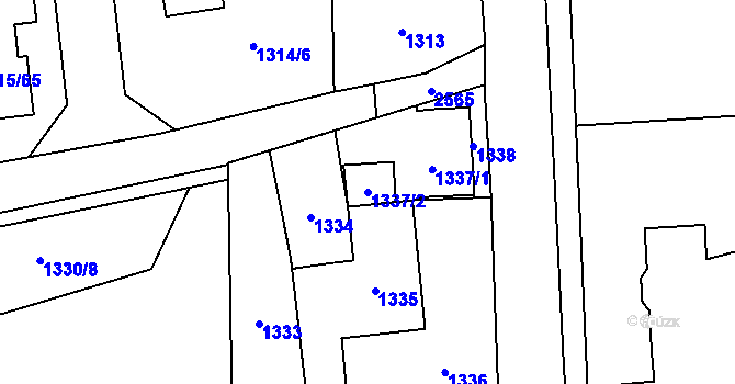 Parcela st. 1337/2 v KÚ Hrabová, Katastrální mapa