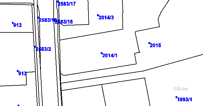 Parcela st. 2014/1 v KÚ Hrabová, Katastrální mapa
