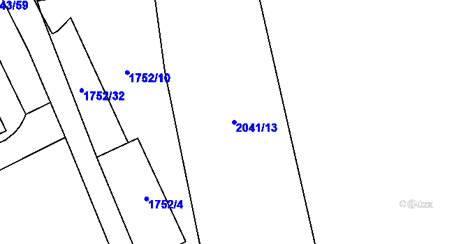 Parcela st. 2041/13 v KÚ Hrabová, Katastrální mapa