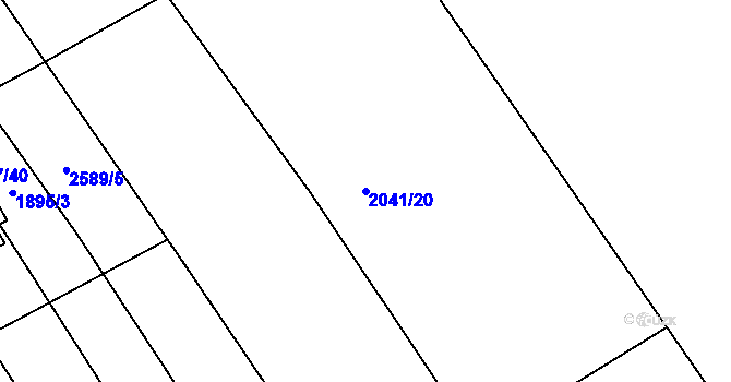 Parcela st. 2041/20 v KÚ Hrabová, Katastrální mapa