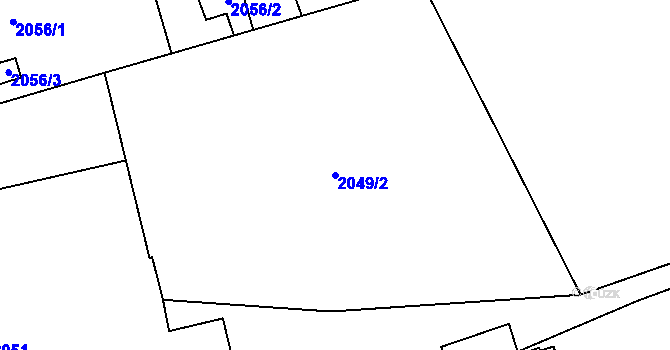Parcela st. 2049/2 v KÚ Hrabová, Katastrální mapa
