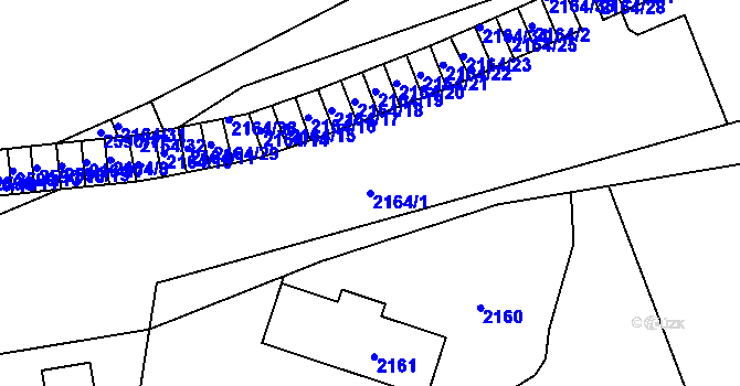 Parcela st. 2164/1 v KÚ Hrabová, Katastrální mapa