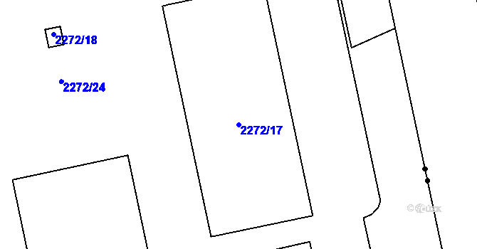 Parcela st. 2272/17 v KÚ Hrabová, Katastrální mapa