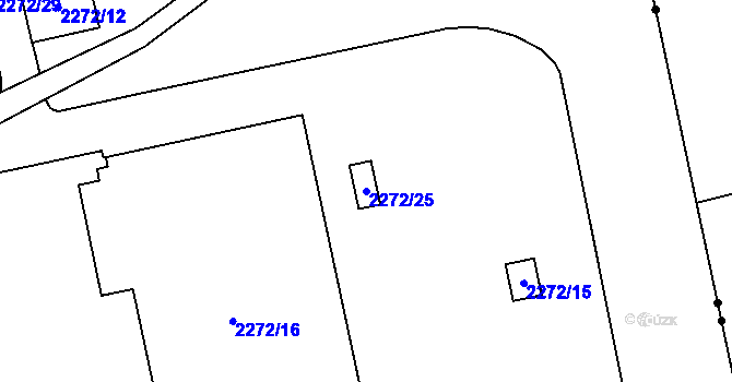 Parcela st. 2272/25 v KÚ Hrabová, Katastrální mapa