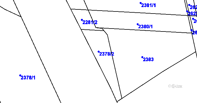 Parcela st. 2378/2 v KÚ Hrabová, Katastrální mapa