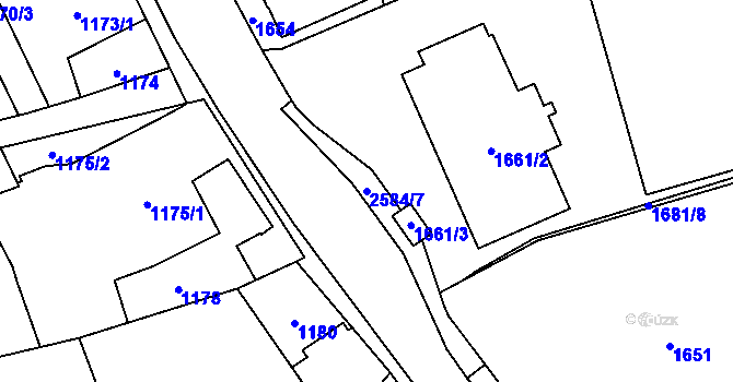 Parcela st. 2584/7 v KÚ Hrabová, Katastrální mapa