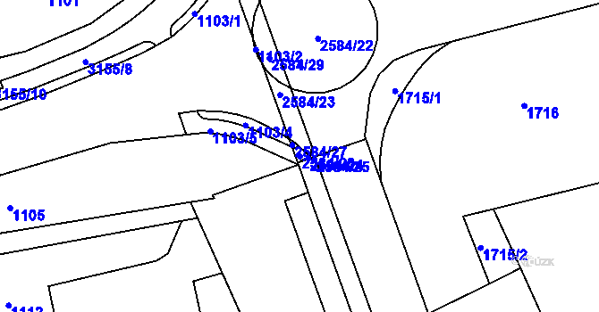 Parcela st. 2584/26 v KÚ Hrabová, Katastrální mapa