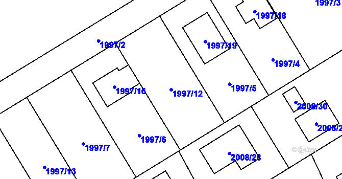 Parcela st. 1997/12 v KÚ Hrabová, Katastrální mapa