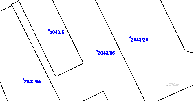 Parcela st. 2043/56 v KÚ Hrabová, Katastrální mapa