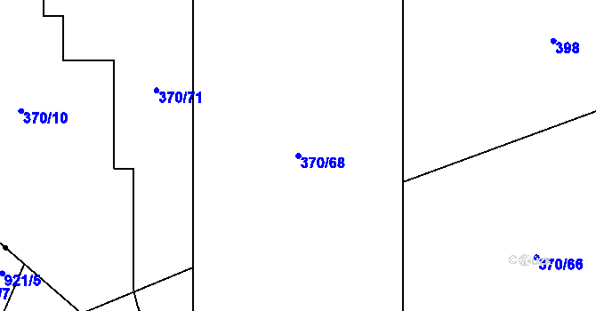 Parcela st. 370/68 v KÚ Hrabová, Katastrální mapa