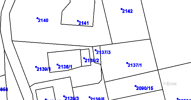 Parcela st. 2137/3 v KÚ Hrabová, Katastrální mapa