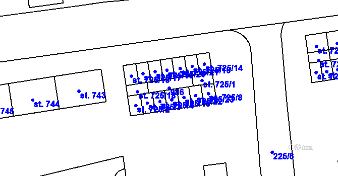 Parcela st. 986 v KÚ Hrabůvka, Katastrální mapa