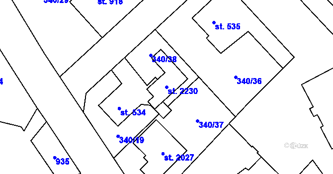 Parcela st. 2230 v KÚ Hrabůvka, Katastrální mapa