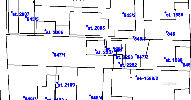 Parcela st. 2237 v KÚ Hrabůvka, Katastrální mapa