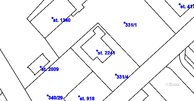 Parcela st. 2241 v KÚ Hrabůvka, Katastrální mapa