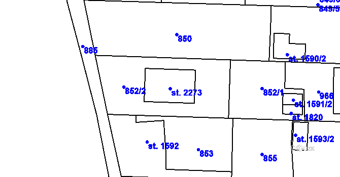 Parcela st. 2273 v KÚ Hrabůvka, Katastrální mapa