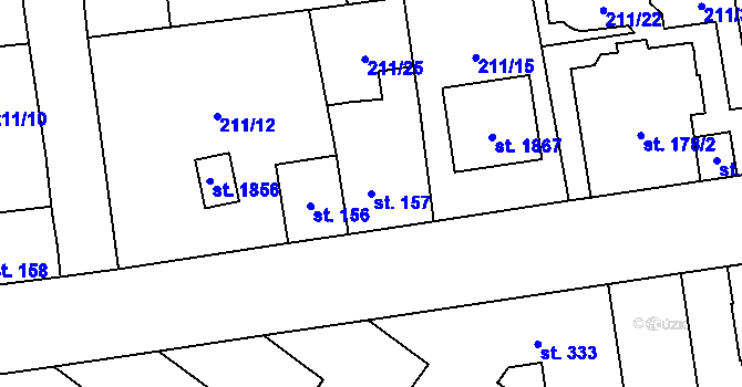 Parcela st. 157 v KÚ Hrabůvka, Katastrální mapa