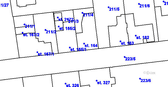 Parcela st. 164 v KÚ Hrabůvka, Katastrální mapa