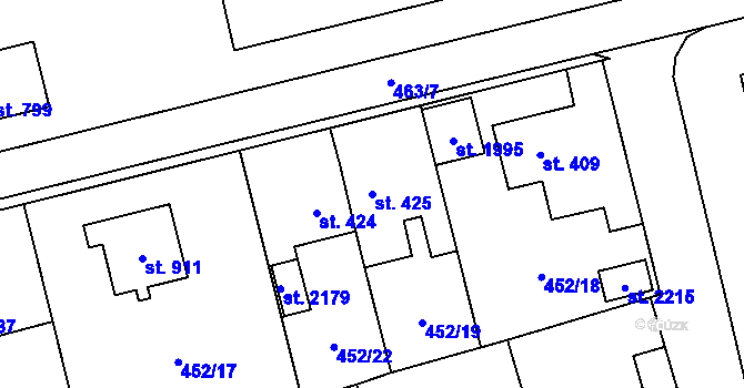 Parcela st. 425 v KÚ Hrabůvka, Katastrální mapa