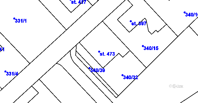 Parcela st. 473 v KÚ Hrabůvka, Katastrální mapa