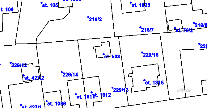 Parcela st. 508 v KÚ Hrabůvka, Katastrální mapa
