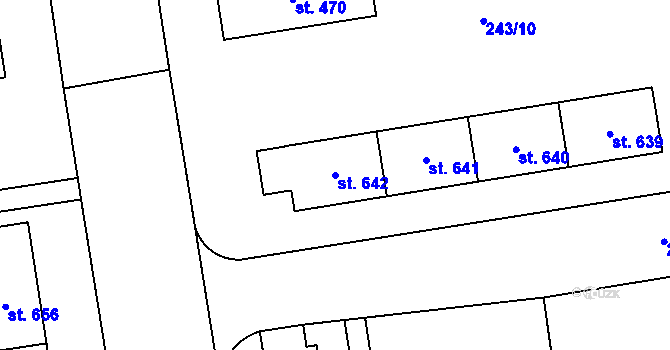 Parcela st. 642 v KÚ Hrabůvka, Katastrální mapa