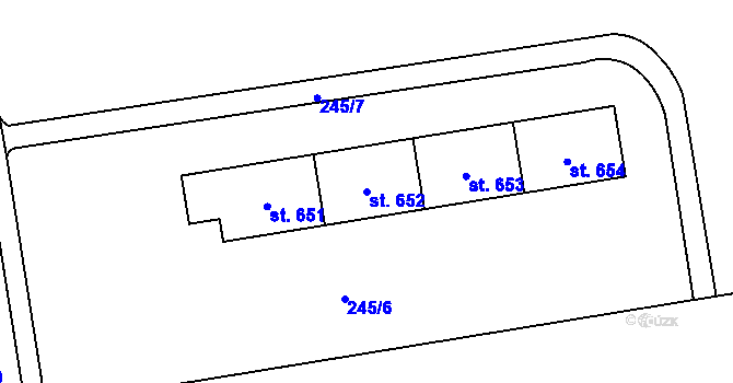 Parcela st. 652 v KÚ Hrabůvka, Katastrální mapa