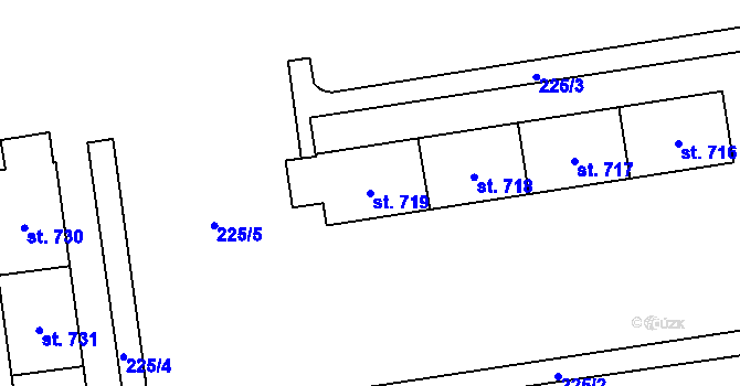 Parcela st. 719 v KÚ Hrabůvka, Katastrální mapa