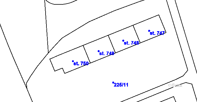 Parcela st. 749 v KÚ Hrabůvka, Katastrální mapa