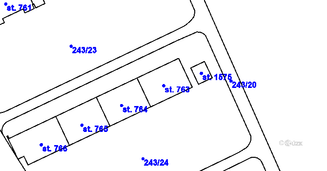 Parcela st. 763 v KÚ Hrabůvka, Katastrální mapa