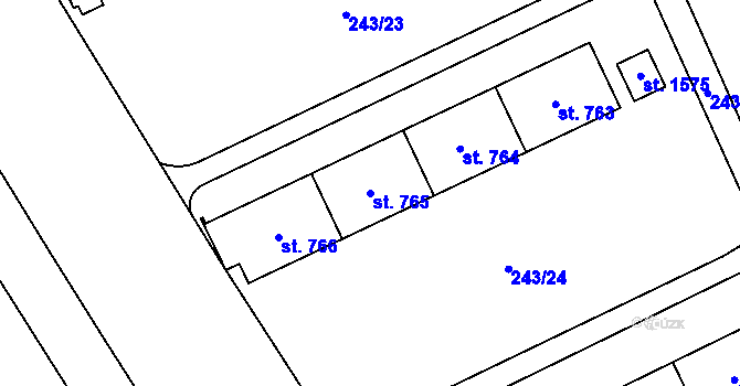 Parcela st. 765 v KÚ Hrabůvka, Katastrální mapa