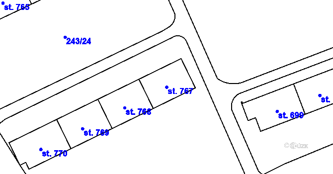 Parcela st. 767 v KÚ Hrabůvka, Katastrální mapa