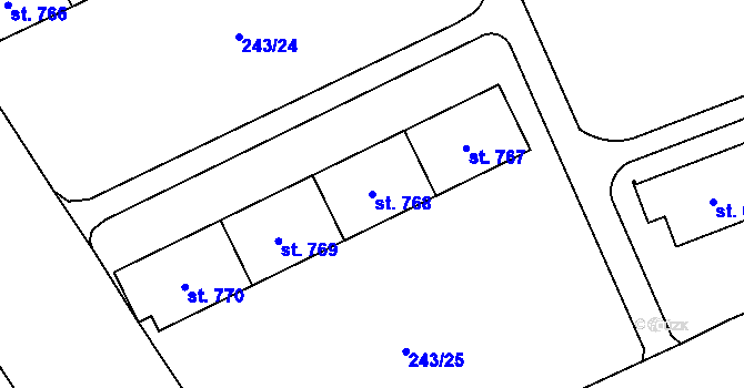 Parcela st. 768 v KÚ Hrabůvka, Katastrální mapa