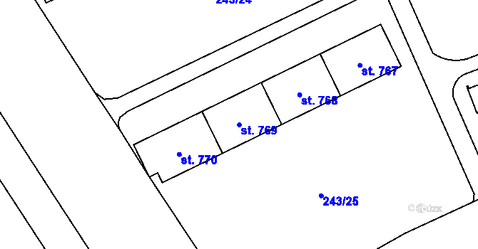 Parcela st. 769 v KÚ Hrabůvka, Katastrální mapa