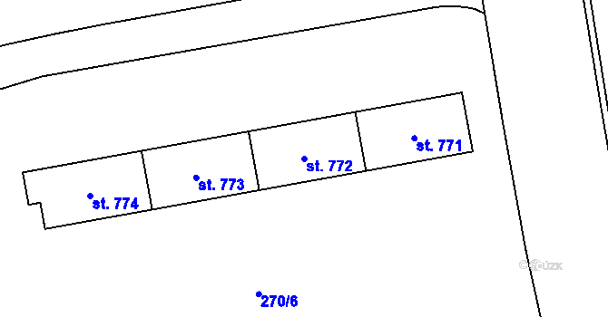 Parcela st. 772 v KÚ Hrabůvka, Katastrální mapa
