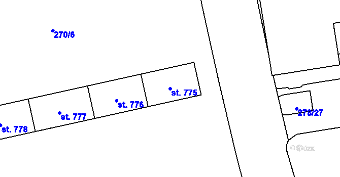Parcela st. 775 v KÚ Hrabůvka, Katastrální mapa