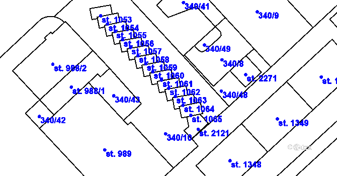 Parcela st. 1062 v KÚ Hrabůvka, Katastrální mapa