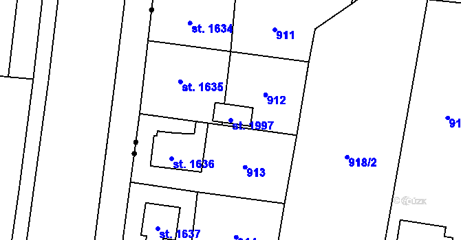 Parcela st. 1997 v KÚ Hrabůvka, Katastrální mapa