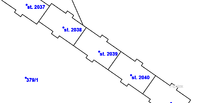 Parcela st. 2039 v KÚ Hrabůvka, Katastrální mapa