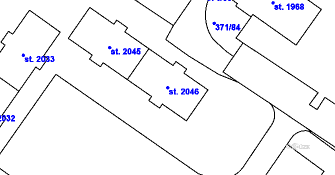 Parcela st. 2046 v KÚ Hrabůvka, Katastrální mapa