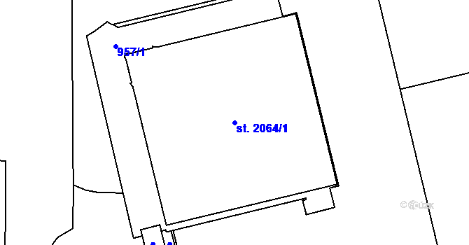 Parcela st. 2064/1 v KÚ Hrabůvka, Katastrální mapa