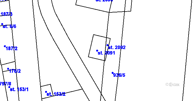 Parcela st. 2091 v KÚ Hrabůvka, Katastrální mapa