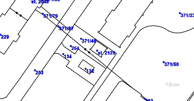 Parcela st. 2125 v KÚ Hrabůvka, Katastrální mapa