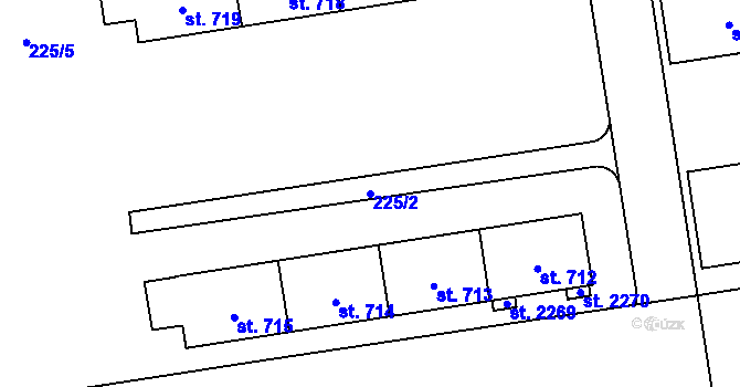 Parcela st. 225/2 v KÚ Hrabůvka, Katastrální mapa