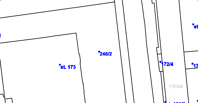 Parcela st. 246/2 v KÚ Hrabůvka, Katastrální mapa