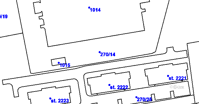 Parcela st. 270/14 v KÚ Hrabůvka, Katastrální mapa