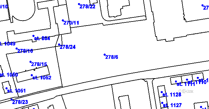Parcela st. 278/6 v KÚ Hrabůvka, Katastrální mapa